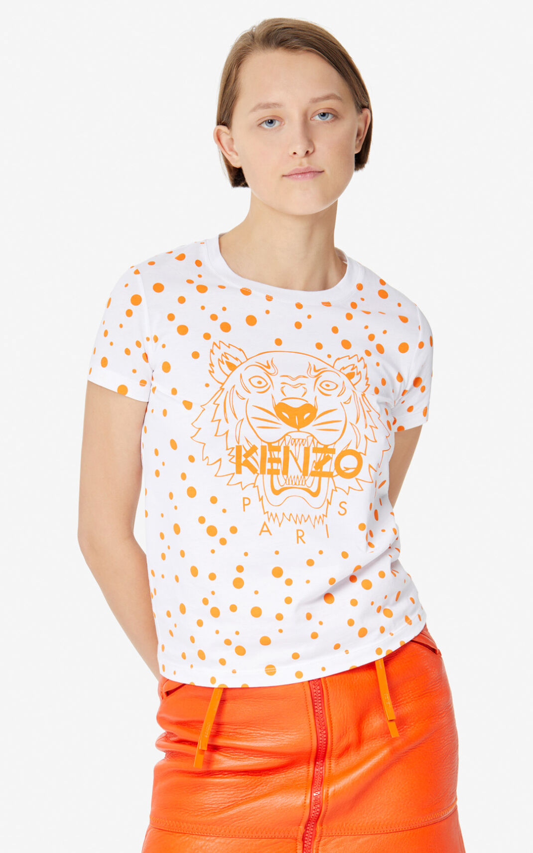 Camisetas Kenzo Dots Tiger Mujer Naranjas Oscuro DHJ973240